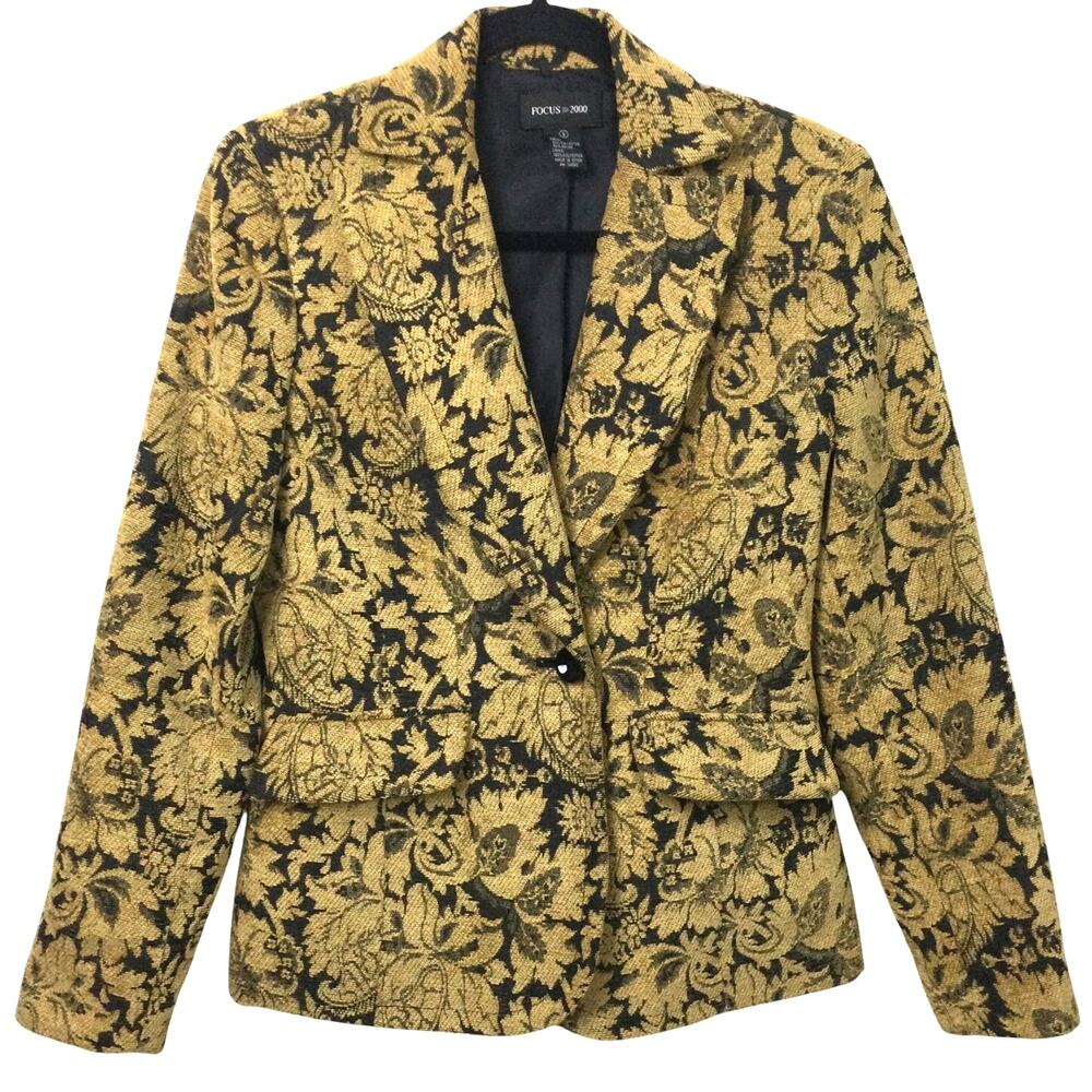 Focus 2000 Foliage Tapestry Single Breasted VTG Forest Dark Academia Blazer 6